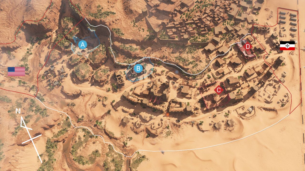 4拠点モードでの全体マップ 4拠点モードでの全体マップ