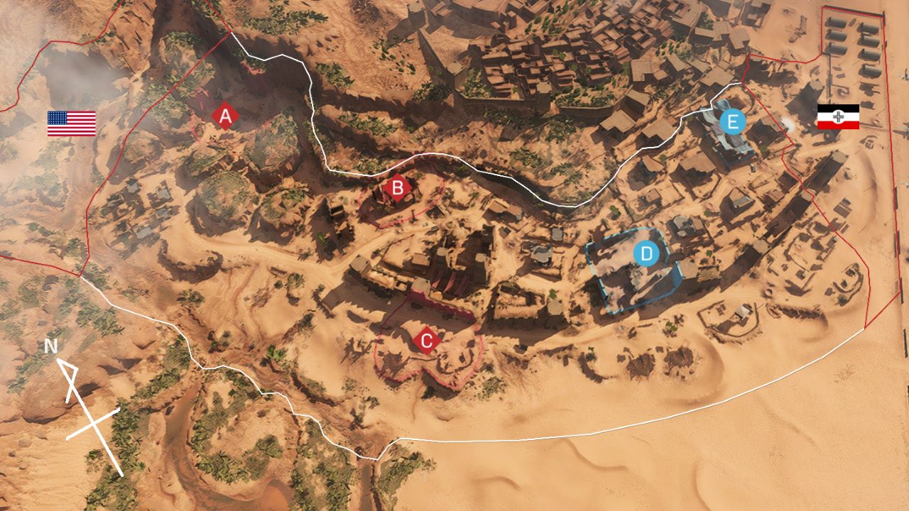 5拠点モードでの全体マップ 5拠点モードでの全体マップ